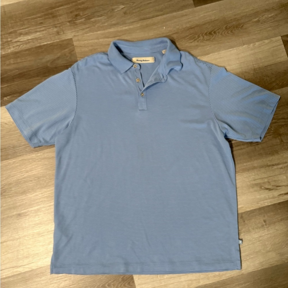 Tommy Bahama Men’s Light Blue Polo Shirt. Size Large